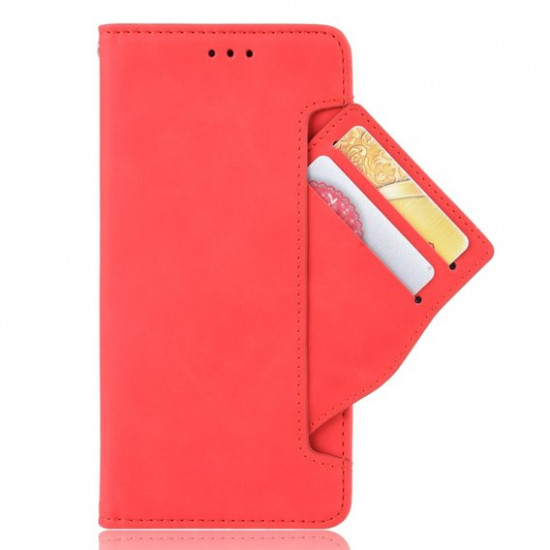 Erbord Xiaomi Poco M4 Pro 5G / Redmi Note 11S 5G Wallet Θήκη Πορτοφόλι από Συνθετικό Δέρμα - Red