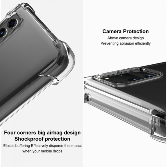 Imak Xiaomi Poco M4 Pro 5G / Redmi Note 11S 5G Airbag Shockproof Θήκη Σιλικόνης με Ενισχυμένες Γωνίες - Black / Ημιδιάφανη
