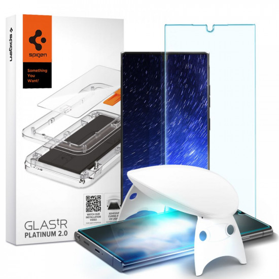 Spigen Samsung Galaxy S22 Ultra GLAS.TR Platinum UV Glass 3D 9H Full Screen Αντιχαρακτικό Γυαλί Οθόνης - Διάφανο