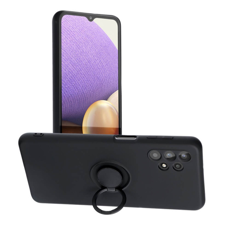 Forcell Samsung Galaxy A53 5G Silicone Ring Θήκη Σιλικόνης με Δαχτυλίδι Συγκράτησης - Black