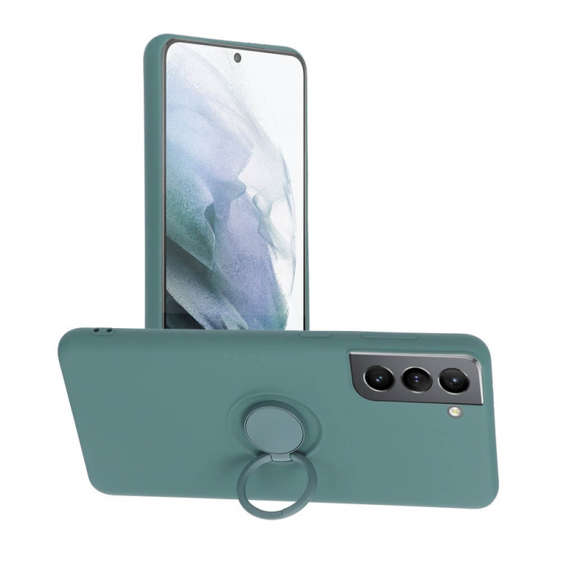 Forcell Samsung Galaxy A13 4G Silicone Ring Θήκη Σιλικόνης με Δαχτυλίδι Συγκράτησης - Green