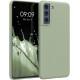 KW Samsung Galaxy S21 FE Θήκη Σιλικόνης TPU - Grey Green - 55484.172