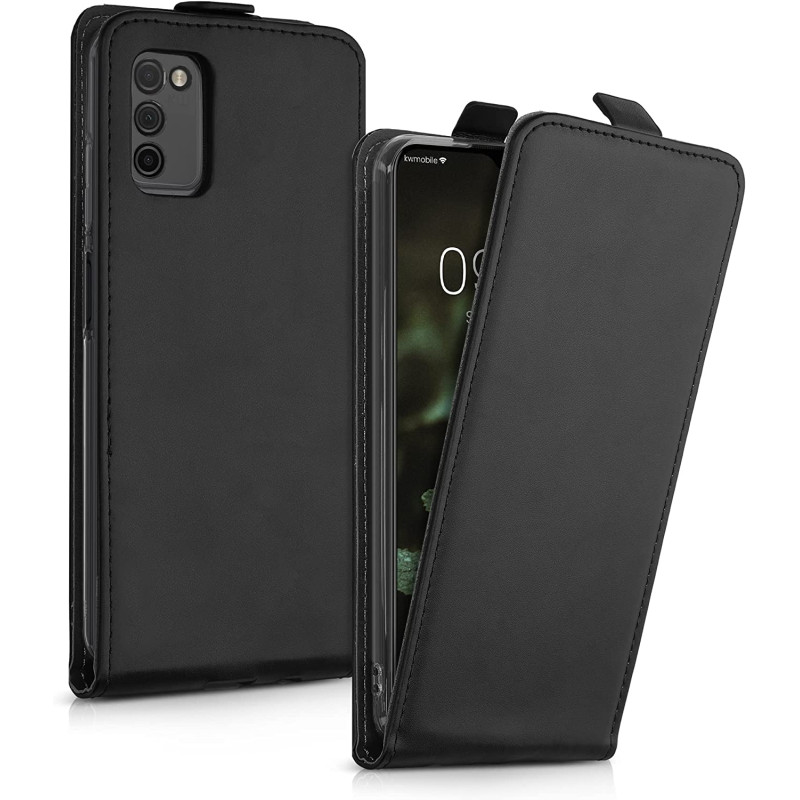 KW Samsung Galaxy A03s Θήκη Δερματίνη Flip - Black - 56520.01