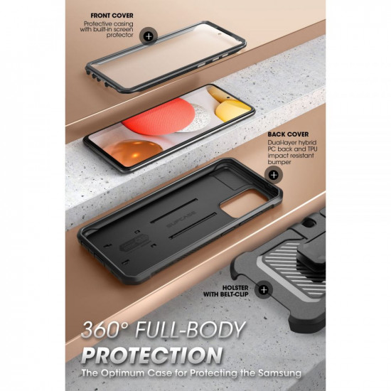 Supcase Samsung Galaxy A33 5G Unicorn Beetle Pro Σκληρή Θήκη με Προστασία Οθόνης και Stand - Black