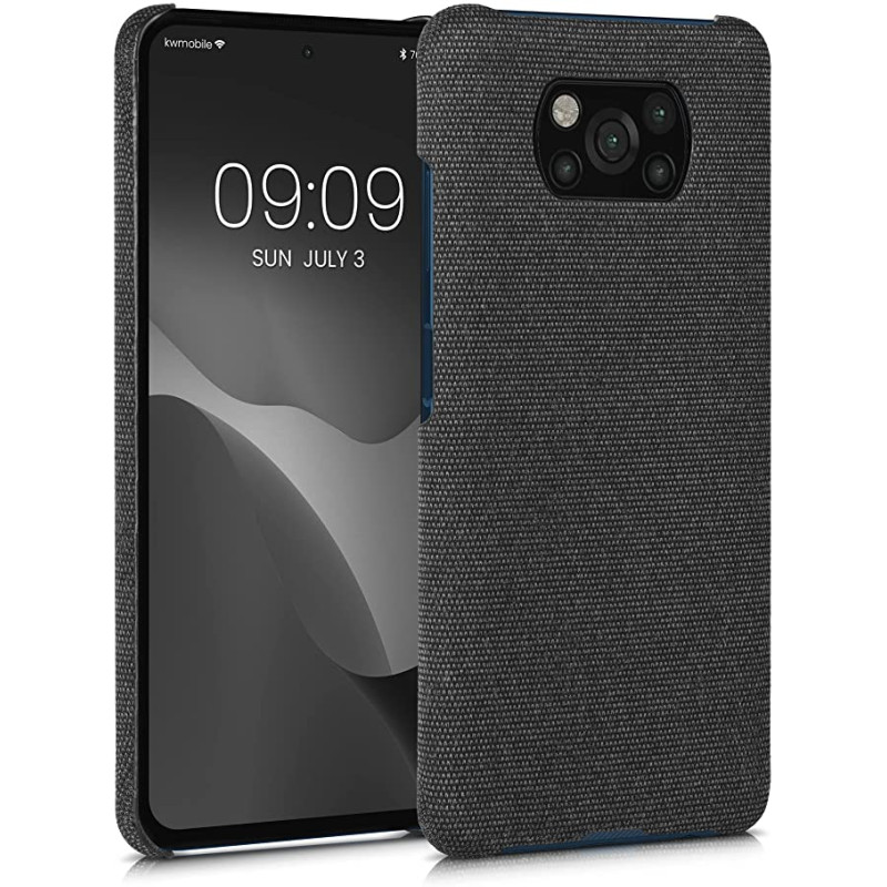 KW Xiaomi Poco X3 NFC / Poco X3 Pro Σκληρή Θήκη με Υφασμάτινη Επένδυση - Dark Grey - 57486.19