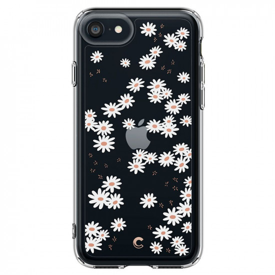 CYRILL iPhone SE 2022 / SE 2020 / 7 / 8 Cecile Σκληρή Θήκη με Πλαίσιο Σιλικόνης - White Daisy