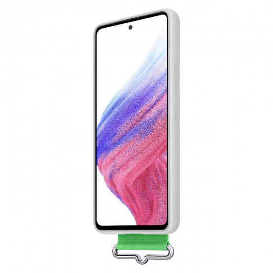 Samsung Silicone Strap Cover Samsung Galaxy A53 5G Θήκη Σιλικόνης - White / Green - EF-GA536TWEGWW