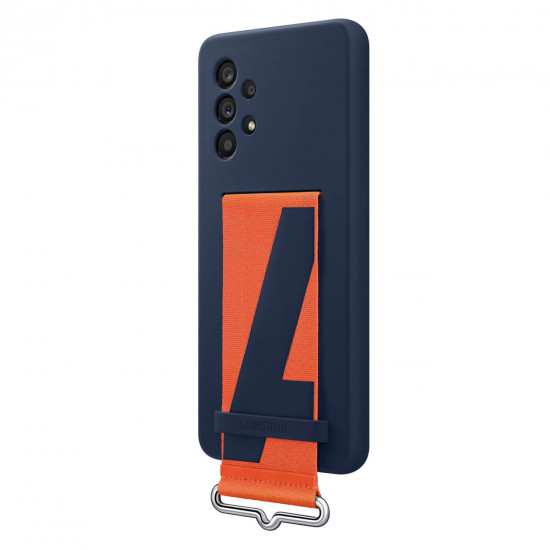 Samsung Silicone Strap Cover Samsung Galaxy A53 5G Θήκη Σιλικόνης - Navy Blue / Orange - EF-GA536TNEGWW