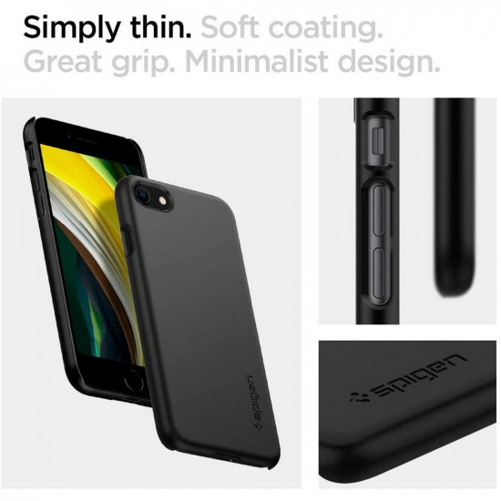 Spigen iPhone SE 2022 / SE 2020 / 7 / 8 Thin Fit Σκληρή Θήκη - Black