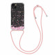 KW iPhone 13 Θήκη Σιλικόνης TPU με Λουράκι Design Cherry Blossom Petals - Διάφανη / Pink - 55951.02