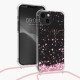 KW iPhone 13 Θήκη Σιλικόνης TPU με Λουράκι Design Cherry Blossom Petals - Διάφανη / Pink - 55951.02