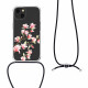 KW iPhone 13 Θήκη Σιλικόνης TPU με Λουράκι Design Magnolias - Διάφανη / Light Pink / White - 55951.03