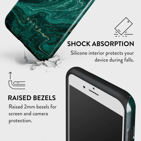 Burga iPhone SE 2022 / SE 2020 / 7 / 8 Fashion Tough Σκληρή Θήκη - Emerald Pool