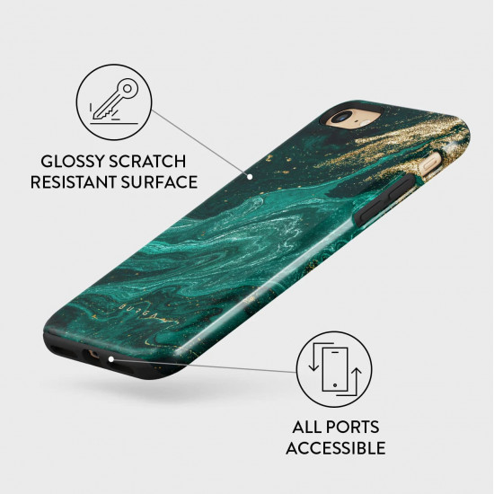 Burga iPhone SE 2022 / SE 2020 / 7 / 8 Fashion Tough Σκληρή Θήκη - Emerald Pool