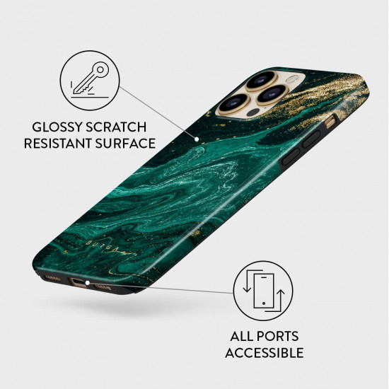 Burga iPhone 13 Pro Max Fashion Tough Σκληρή Θήκη - Emerald Pool