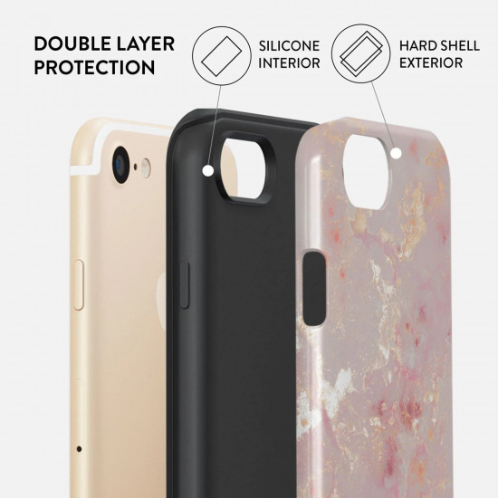 Burga iPhone SE 2022 / SE 2020 / 7 / 8 Fashion Tough Σκληρή Θήκη - Golden Coral