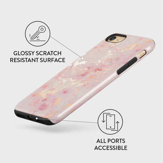 Burga iPhone SE 2022 / SE 2020 / 7 / 8 Fashion Tough Σκληρή Θήκη - Golden Coral