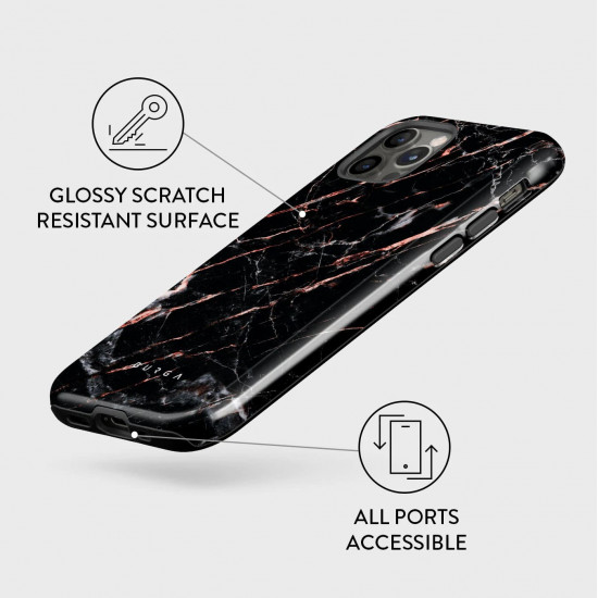 Burga iPhone 12 Pro Max Fashion Tough Σκληρή Θήκη - Rose Gold Marble