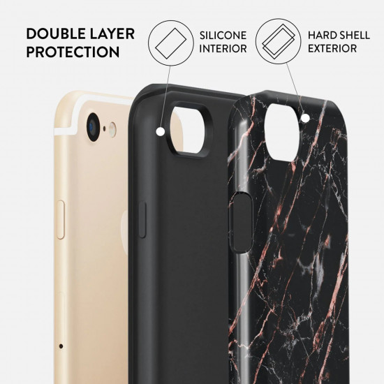 Burga iPhone SE 2022 / SE 2020 / 7 / 8 Fashion Tough Σκληρή Θήκη - Rose Gold Marble