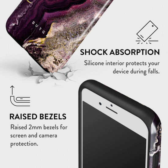 Burga iPhone SE 2022 / SE 2020 / 7 / 8 Fashion Tough Σκληρή Θήκη - Purple Skies