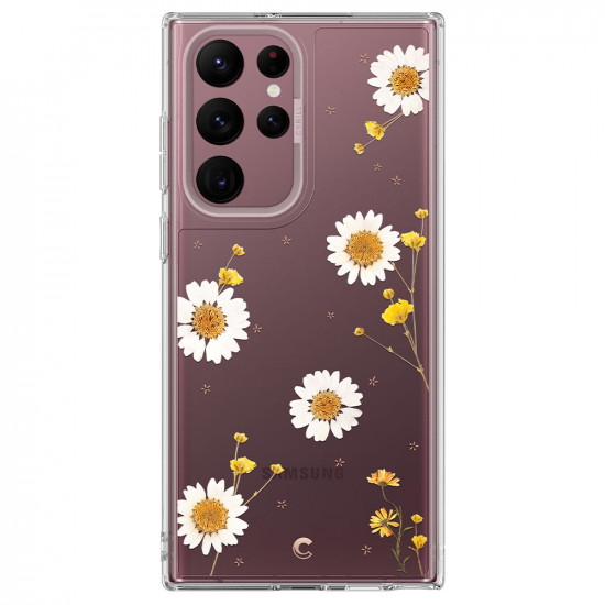 CYRILL Samsung Galaxy S22 Ultra Cecile Σκληρή Θήκη με Πλαίσιο Σιλικόνης - Blooming Daisy