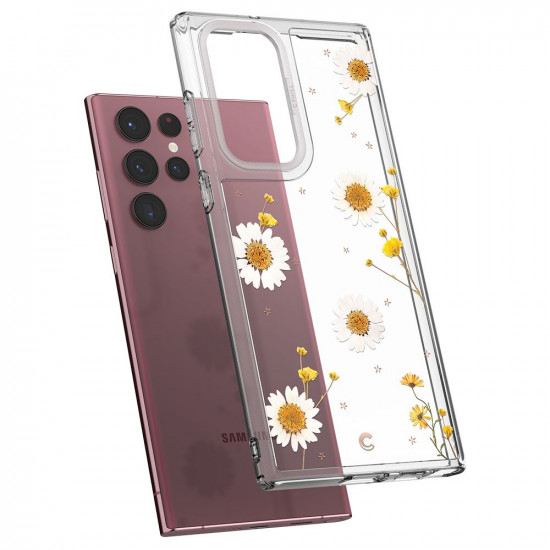 CYRILL Samsung Galaxy S22 Ultra Cecile Σκληρή Θήκη με Πλαίσιο Σιλικόνης - Blooming Daisy