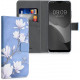 KW Samsung Galaxy A03s Θήκη Πορτοφόλι Stand - Design Magnolias - Taupe / White / Blue Grey - 56970.01
