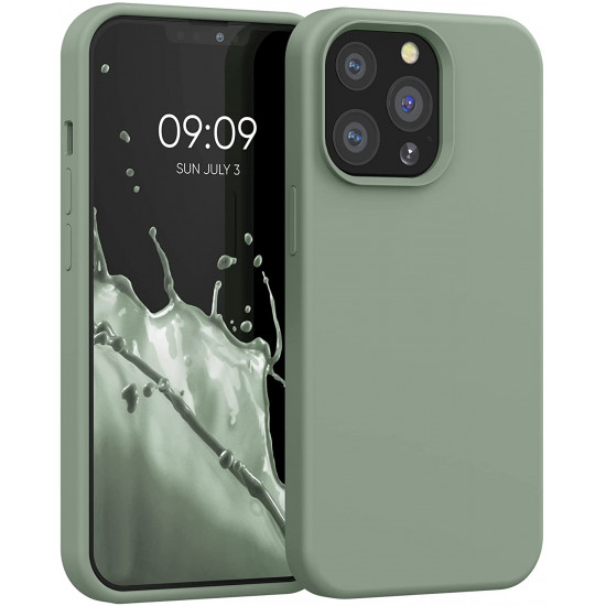 KW iPhone 13 Pro Θήκη Σιλικόνης Rubberized TPU - Grey Green - 55880.172