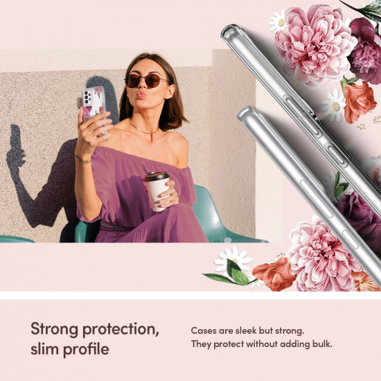 CYRILL Samsung Galaxy A53 5G Cecile Σκληρή Θήκη με Πλαίσιο Σιλικόνης - Rose Floral