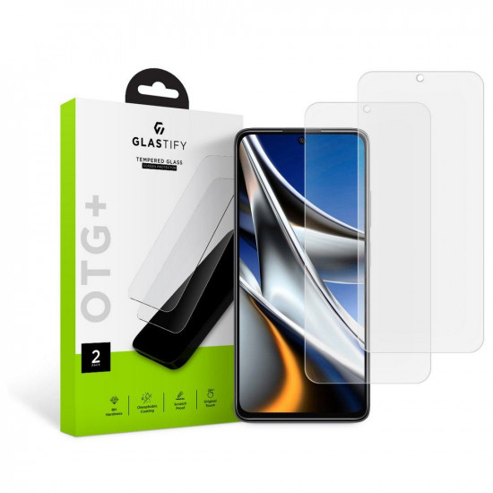 Glastify Xiaomi Poco X4 Pro 5G OTG+ 0.28mm 2.5D 9H Tempered Glass Αντιχαρακτικό Γυαλί Οθόνης - 2 Τεμάχια - Clear