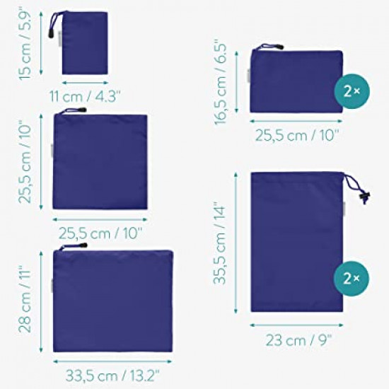 Navaris 7 Set Travel Storage Bags Σετ με 7 Σάκους Ταξιδιού - Dark blue - 50581.17.01