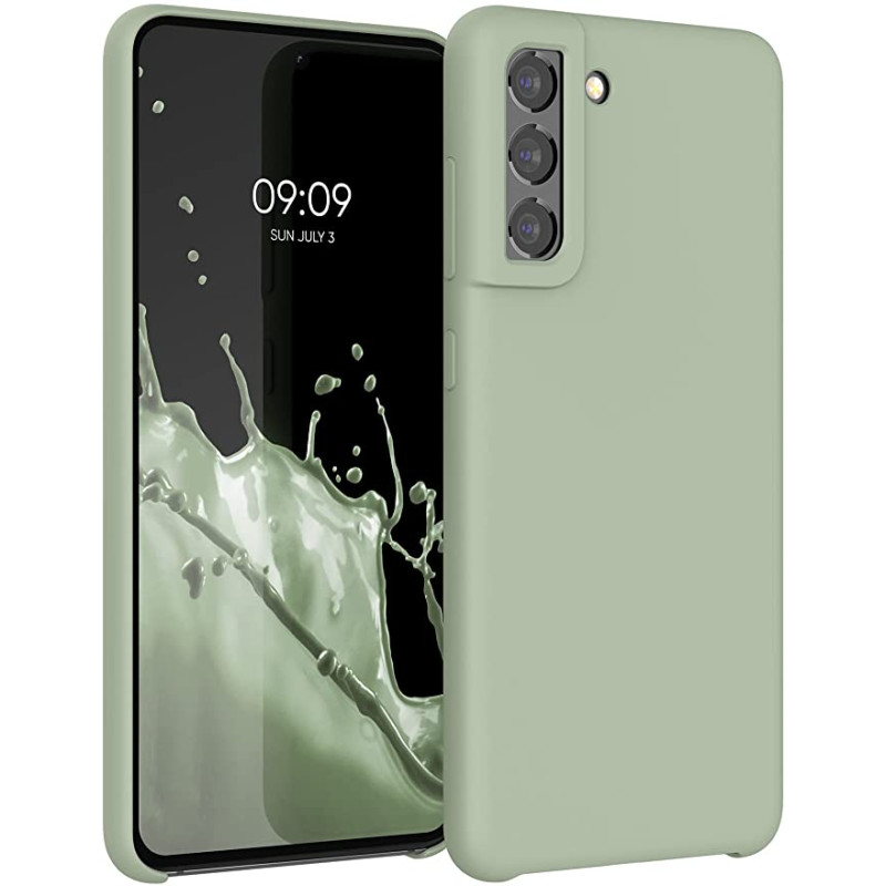 KW Samsung Galaxy S21 FE Θήκη Σιλικόνης Rubber TPU - Gray Green - 55487.172