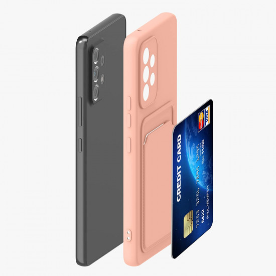 KW Samsung Galaxy A53 5G Θήκη Σιλικόνης TPU με Υποδοχή για Κάρτα - Grapefruit Pink - 58146.199