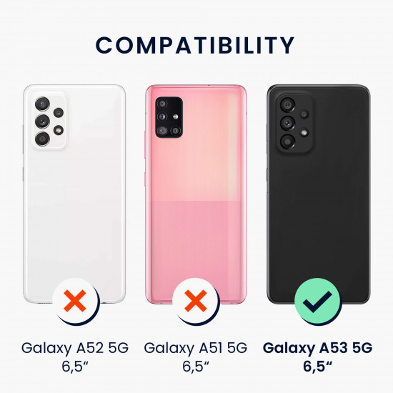 KW Samsung Galaxy A53 5G Θήκη Πορτοφόλι Stand - Design Cherry Blossom Petals - White / Dusty Pink - 58008.05