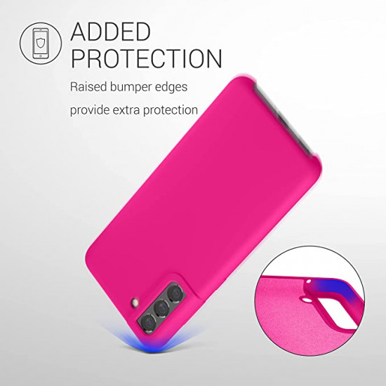 KW Samsung Galaxy S21 FE Θήκη Σιλικόνης Rubber TPU - Neon Pink - 55487.77