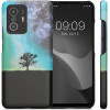 KW Xiaomi 11T / 11T Pro Σκληρή Θήκη με Επένδυση Συνθετικού Δέρματος - Design Galaxy Tree Meadow - Blue / Grey / Black - 57840.02