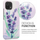 KW Xiaomi 11 Lite 5G NE / Mi 11 Lite 5G Σκληρή Θήκη με Επένδυση Συνθετικού Δέρματος - Design Lavender - Turquoise / Violet - 57839.02