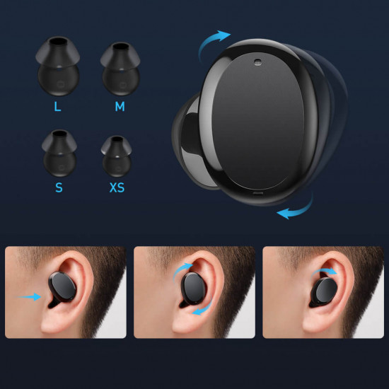 Baseus Encok W11 TWS Wireless Waterproof Earphones Bluetooth 5.0 - Ασύρματα Aδιάβροχα Ακουστικά για Κλήσεις / Μουσική - Black