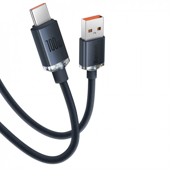 Baseus Crystal Shine Cable USB to Type C 100W - Καλώδιο Δεδομένων και Γρήγορης Φόρτισης 2M - Black - CAJY000501