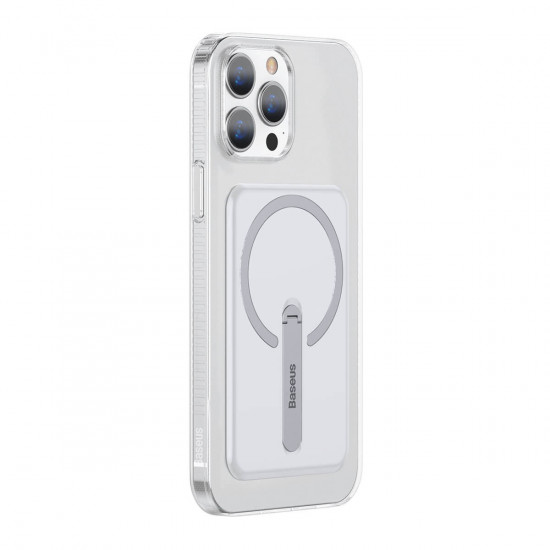 Baseus iPhone 13 Pro Magnetic Case Μαγνητική Θήκη με MagSafe και Μεταλλική Βάση - Διάφανη