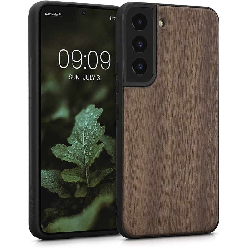 KW Samsung Galaxy S22 Θήκη από Φυσικό Ξύλο - Dark Brown - 57989.18