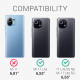 KW Xiaomi 11 Lite 5G NE / Mi 11 Lite 5G Σκληρή Θήκη με Επένδυση Συνθετικού Δέρματος - Design Don't Touch My Phone - White / Black - 57839.03