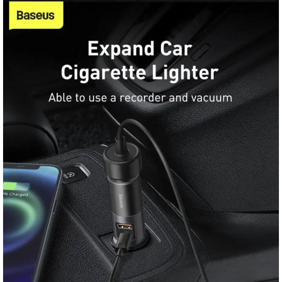 Baseus Share Together 120W Φορτιστής Αυτοκινήτου Γρήγορης Φόρτισης με 1 Θύρα USB και 1 Θύρα Type-C - Grey - CCBT-C0G