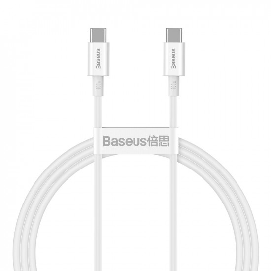 Baseus Superior Cable Type-C 5A PD 100W - Καλώδιο Γρήγορης Φόρτισης Type-C to Type-C 1M - White - CATYS-B02