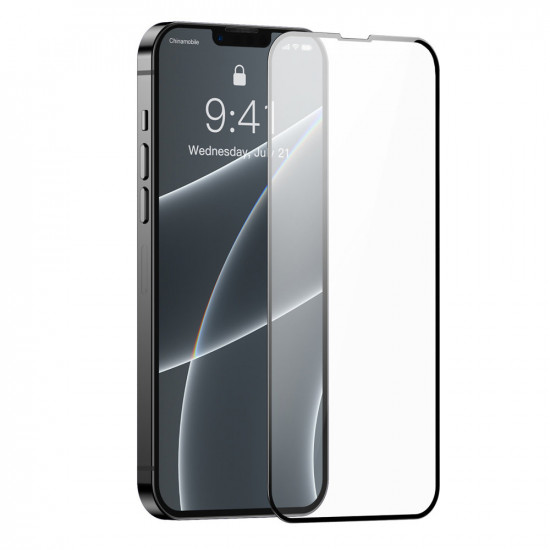 Baseus iPhone 13 / iPhone 13 Pro 0.3mm Ceramic Full Glass Full Screen Αντιχαρακτικό Γυαλί Οθόνης - 2 Τεμάχια - Black - SGQP030101