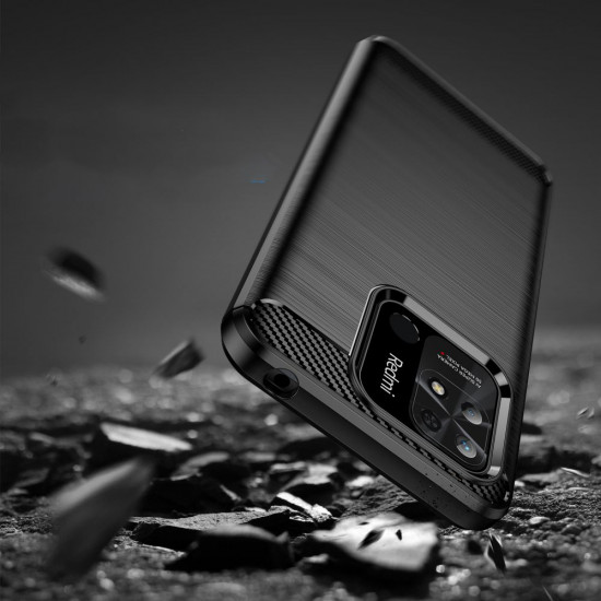 Tech-Protect Xiaomi Redmi 10C Θήκη Rugged Carbon TPU - Black
