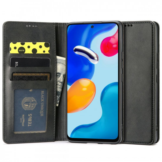 Tech-Protect Xiaomi Redmi Note 11 / Redmi Note 11S Wallet Magnet Θήκη Πορτοφόλι Stand από Δερματίνη - Black