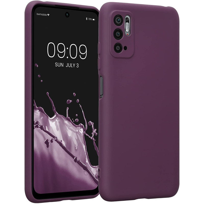KW Xiaomi Redmi Note 10 5G / Poco M3 Pro 5G Θήκη Σιλικόνης Rubberized TPU - Bordeaux Violet - 57816.187
