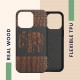 KW iPhone 13 Pro Θήκη από Φυσικό Ξύλο - Design Wood Elephant With Pattern - Light Brown / Black - 55967.10