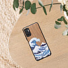 KW Xiaomi Redmi Note 10 5G Θήκη από Φυσικό Ξύλο - Design The Great Wave - Blue / White / Brown- 56792.04